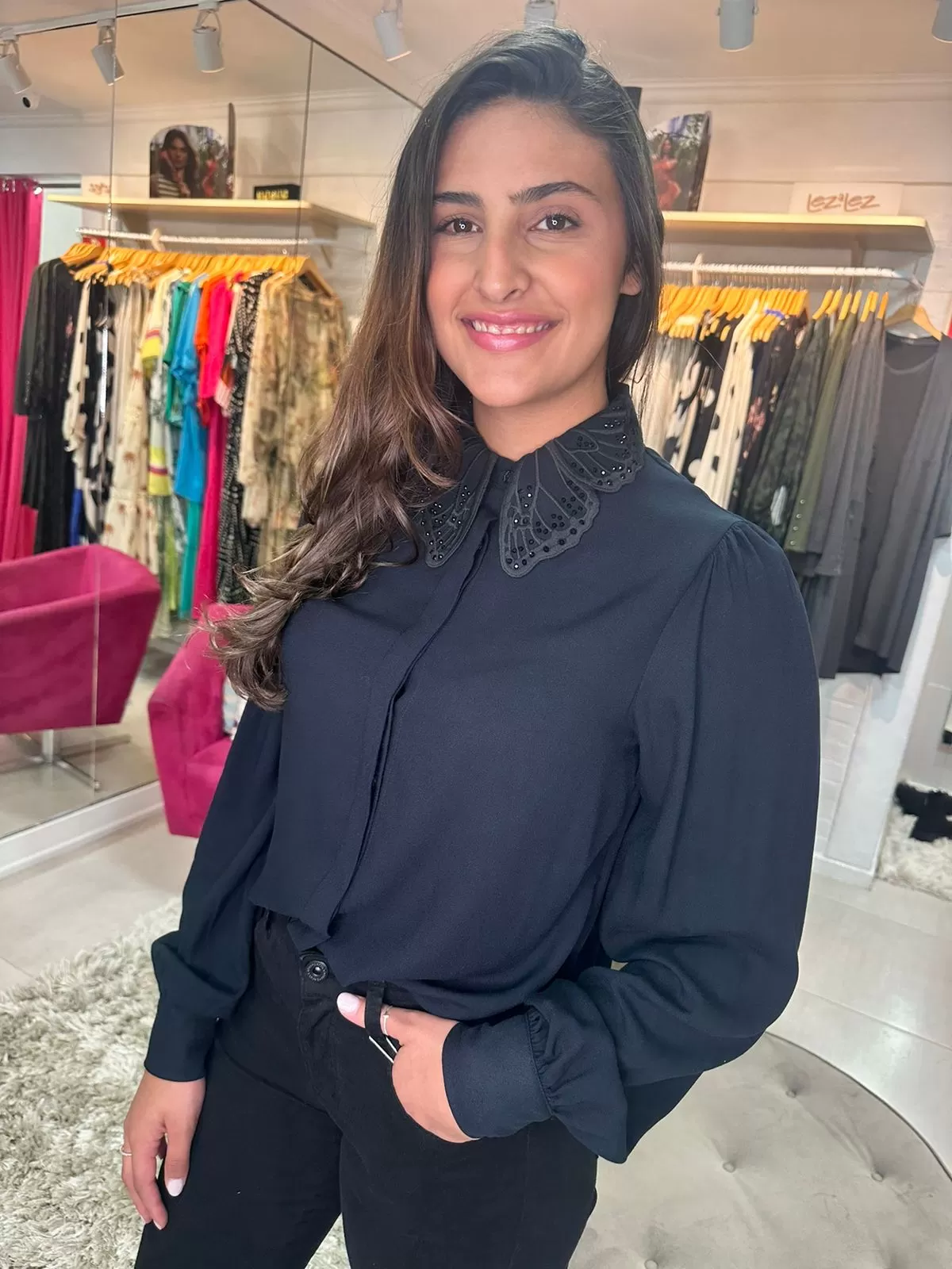Blusa lez a lez borboleta preto