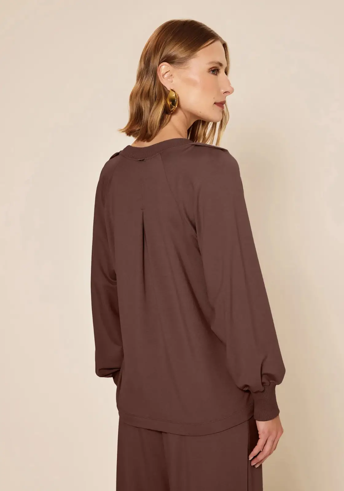 Blusa marom lez costas