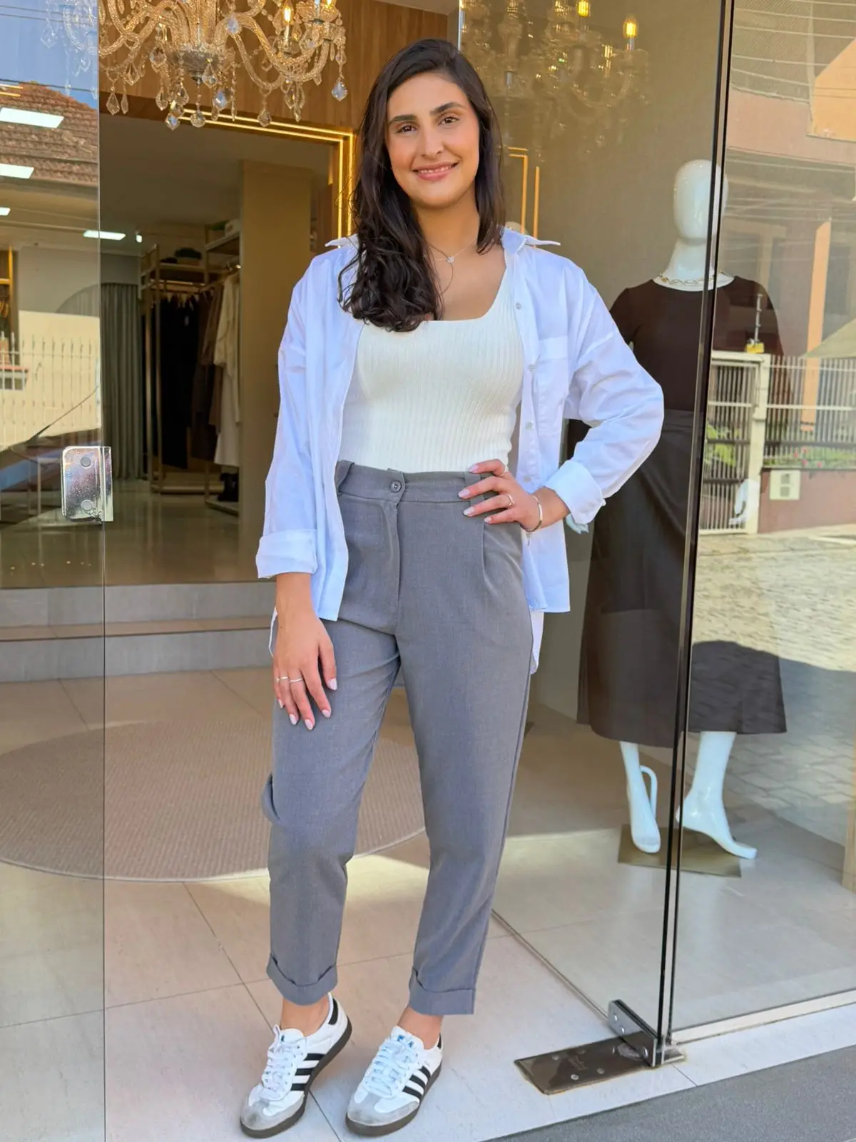 Calça cinza mescla biamar