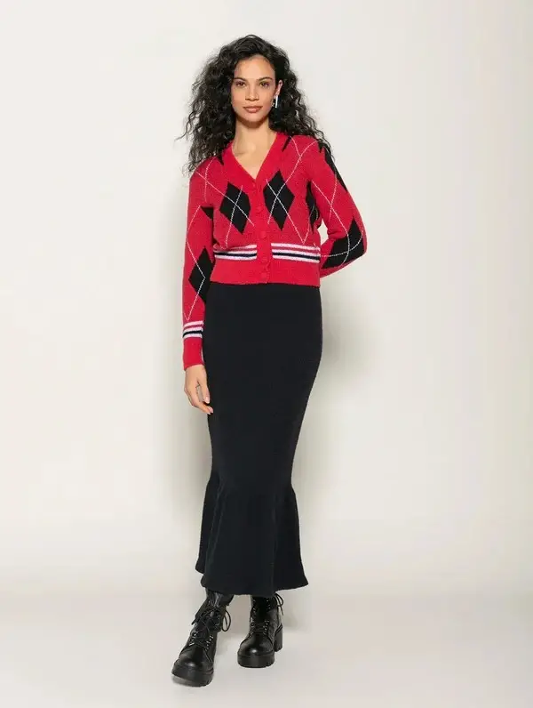 Casaco Xadrez vermelho