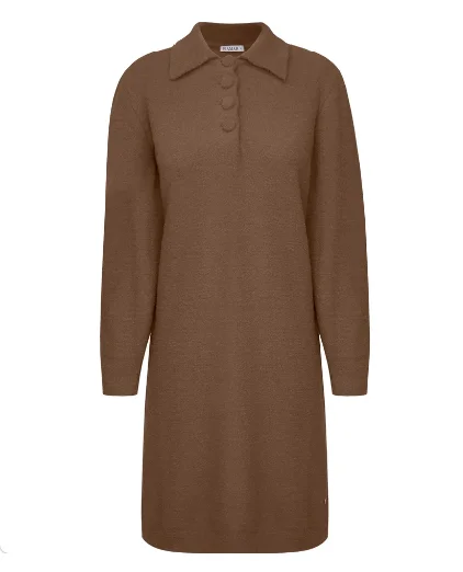 Vestido Fio Pluma marrom