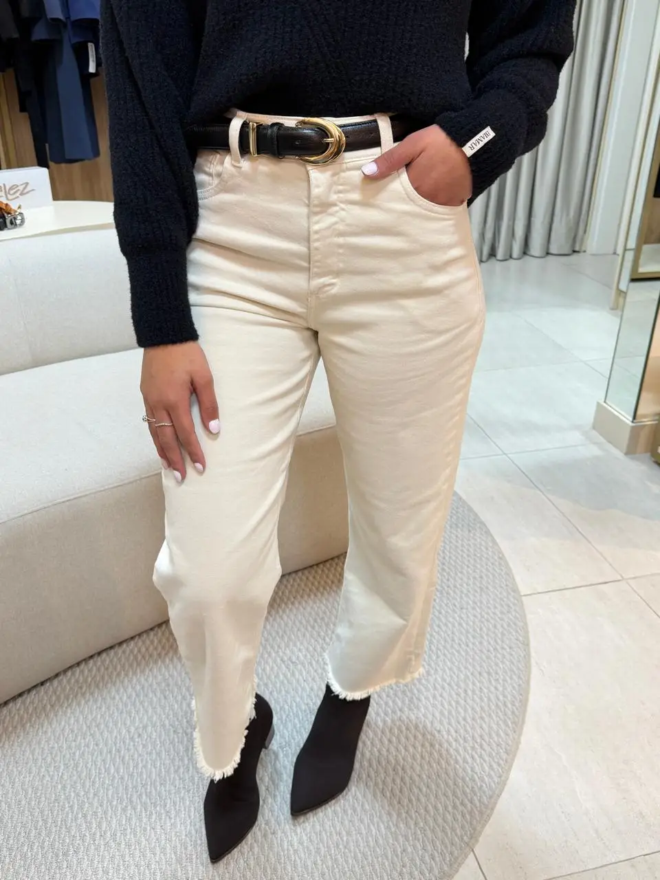 Calça sarja bege 1