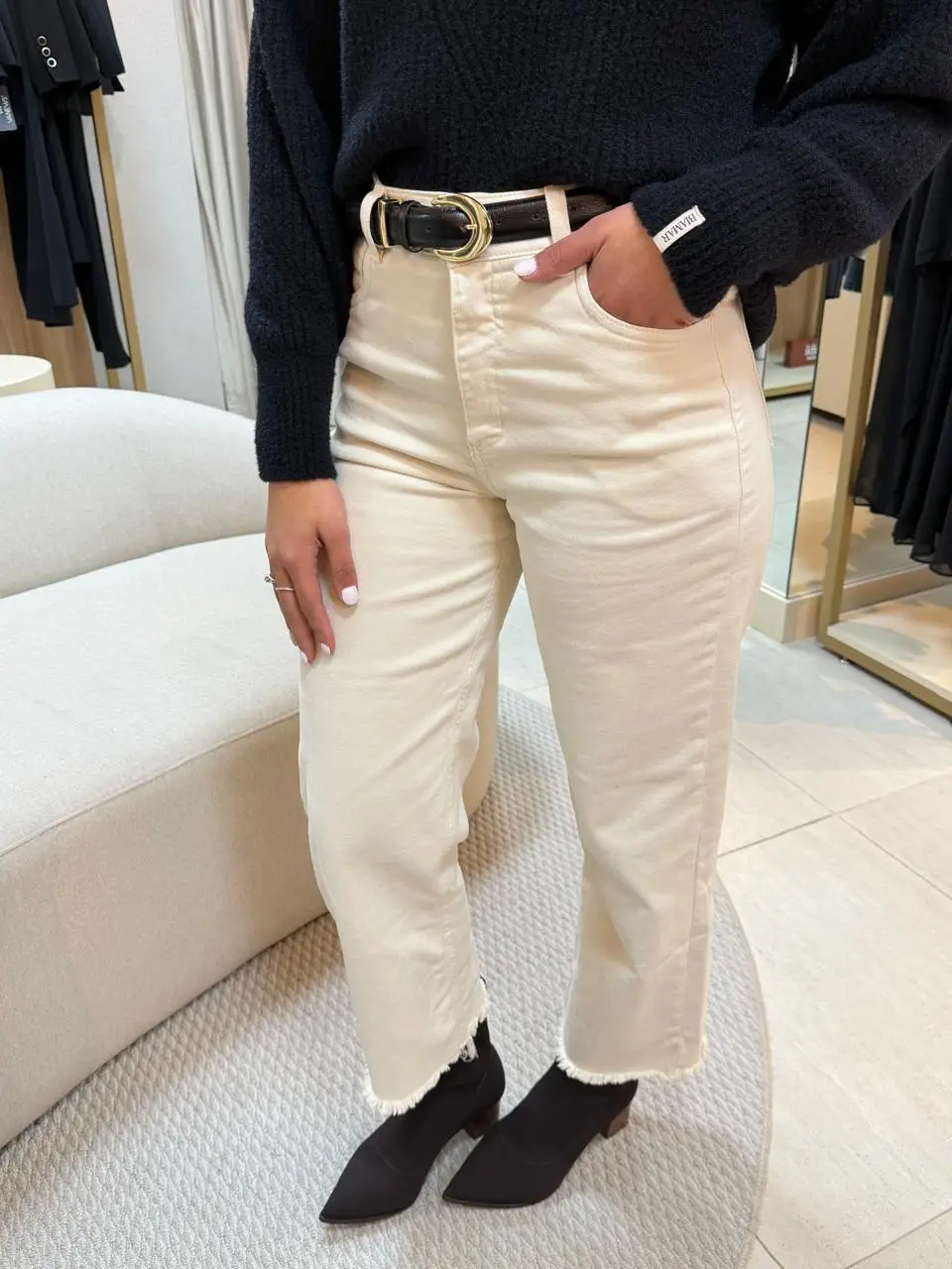 Calça sarja bege