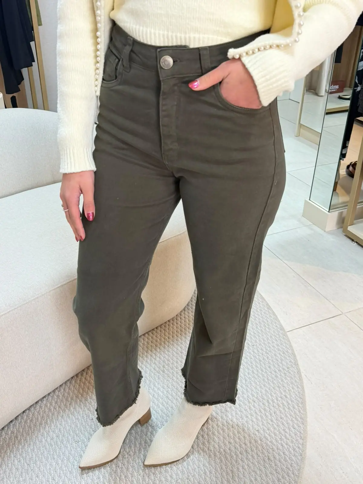 Calça sarja verde